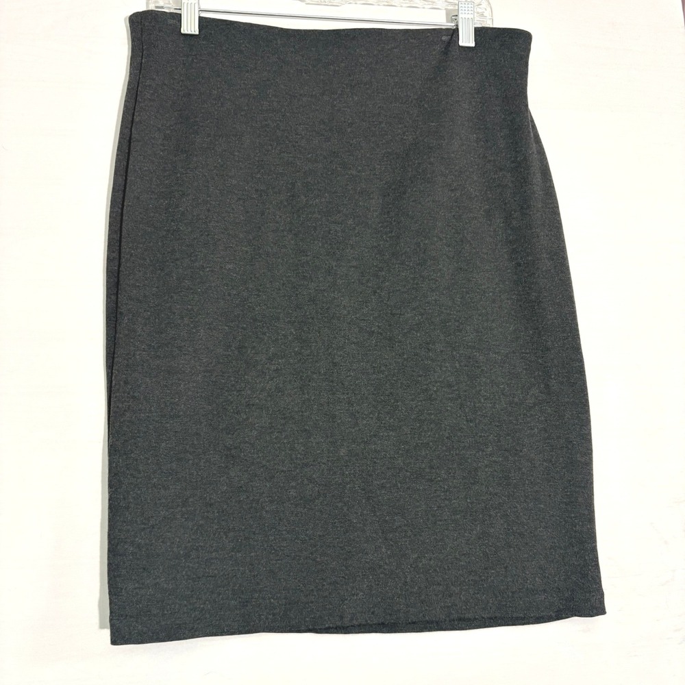 Philosophy Republic Clothing Charcoal Gray Ponte Knit Pencil Skirt S12 Gold Zip